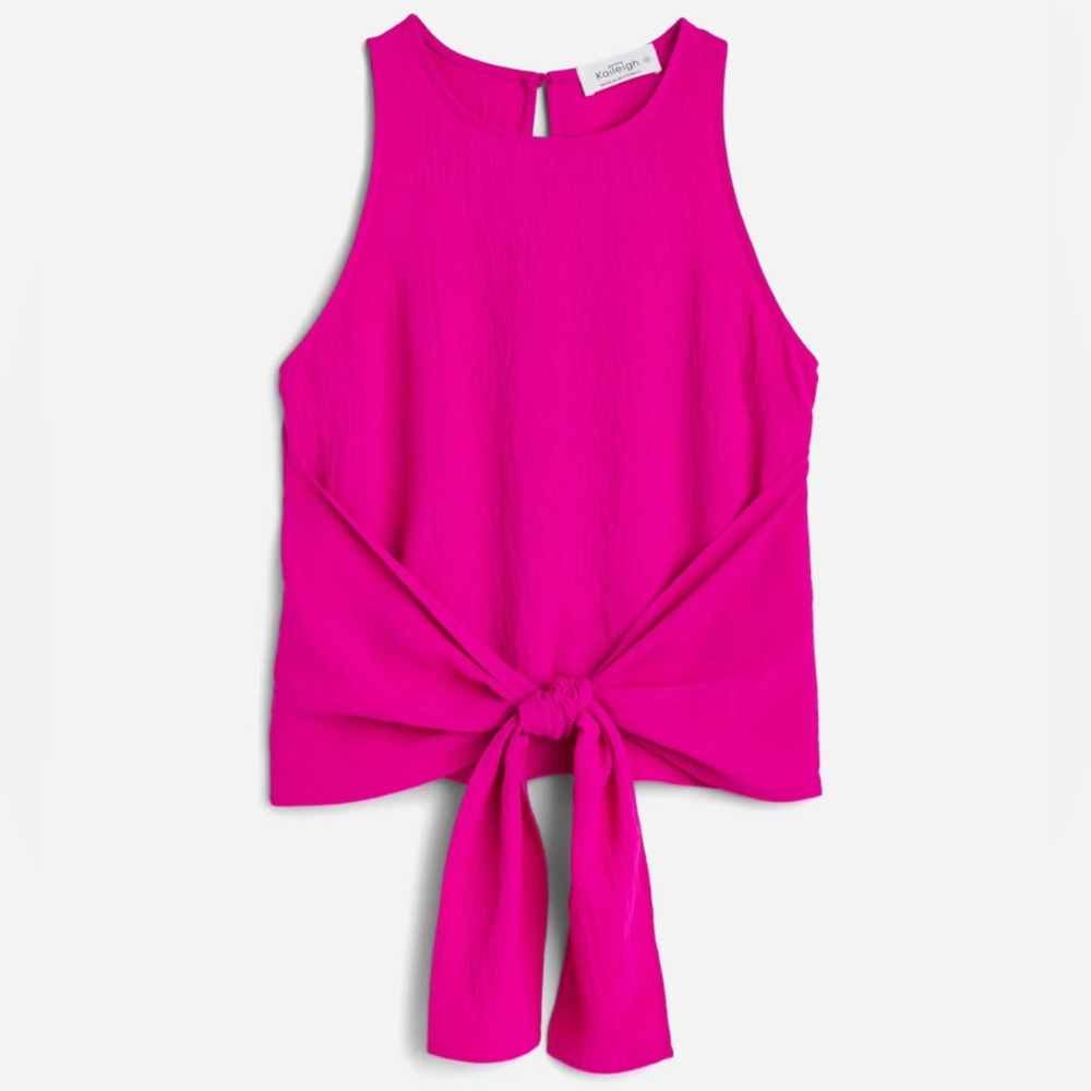 Kaileigh Kim Front Tie Detail Blouse-XL